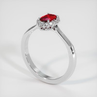 0.47 Ct. Pinkish Red Ruby Ring, Platinum 950 2