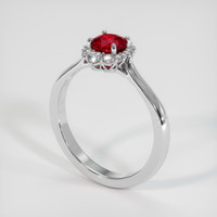 0.71 Ct. Ruby Ring, Platinum 950 2