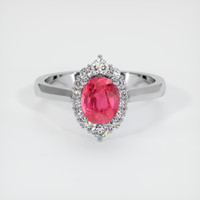 1.20 Ct. Pinkish Red Ruby Ring, Platinum 950 1