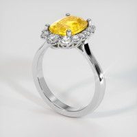 3.50 Ct. Yellow Sapphire Ring, Platinum 950 2