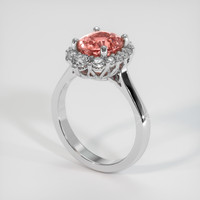 2.06 Ct. Padparadscha Sapphire Ring, Platinum 950 2
