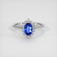 1.72 Ct. Blue Sapphire Ring, Platinum 950 1
