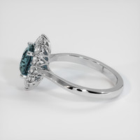 2.55 Ct. Greenish Blue Sapphire Ring, Platinum 950 4