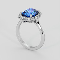 3.72 Ct. Blue Sapphire Ring, Platinum 950 2