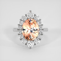 5.13 Ct. Padparadscha Sapphire Ring, Platinum 950 1