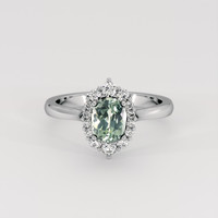 1.24 Ct. Green Sapphire Ring, Platinum 950 1