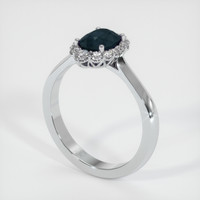1.07 Ct. Greenish Blue Sapphire Ring, Platinum 950 3