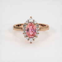 1.39 Ct. Purplish Pink Sapphire Ring, 14K Rose Gold 1