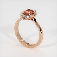 1.17 Ct. Padparadscha Sapphire Ring, 14K Rose Gold 2