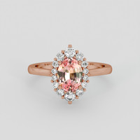 1.39 Ct. Padparadscha Sapphire Ring, 14K Rose Gold 1