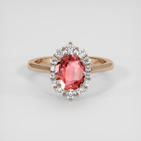 1.57 Ct. Padparadscha Sapphire Ring, 14K Rose Gold 1