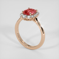 1.57 Ct. Padparadscha Sapphire Ring, 14K Rose Gold 2
