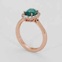 1.69 Ct. Bluish Green Sapphire Ring, 14K Rose Gold 2
