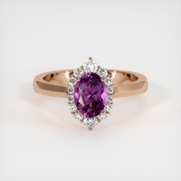 1.08 Ct. Pinkish Purple Sapphire Ring, 14K Rose Gold 1