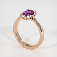 1.08 Ct. Pinkish Purple Sapphire Ring, 14K Rose Gold 2