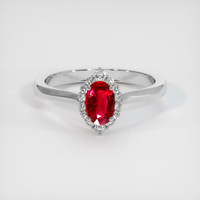 0.50 Ct. Pinkish Red Ruby Ring, 10K White Gold 1