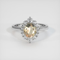 1.32 Ct. Peach Sapphire Ring, 10K White Gold 1