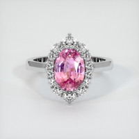 2.09 Ct. Pink Sapphire Ring, 14K White Gold 1