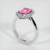 2.09 Ct. Pink Sapphire Ring, 14K White Gold 2