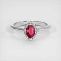 0.63 Ct. Ruby Ring, 14K White Gold 1