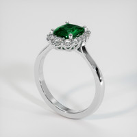 1.37 Ct. Green Sapphire Ring, 14K White Gold 2