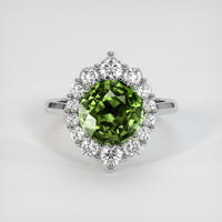 4.01 Ct. Green Sapphire Ring, 14K White Gold 1