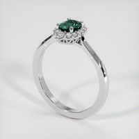 0.68 Ct. Green Sapphire Ring, 14K White Gold 2