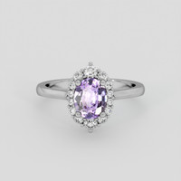 1.10 Ct. Pinkish Purple Sapphire Ring, 14K White Gold 1