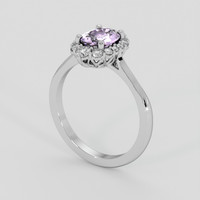 1.10 Ct. Pinkish Purple Sapphire Ring, 14K White Gold 2