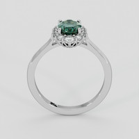 1.40 Ct. Bluish Green Sapphire Ring, 14K White Gold 3