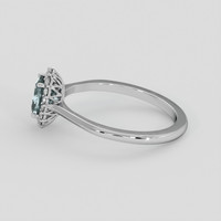 1.33 Ct. Greyish Blue Sapphire Ring, 14K White Gold 4