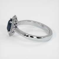 1.07 Ct. Greenish Blue Sapphire Ring, 14K White Gold 4