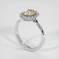 1.32 Ct. Peach Sapphire Ring, 14K White Gold 2
