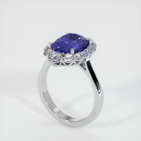 3.61 Ct. Blue Sapphire Ring, 18K White Gold 2