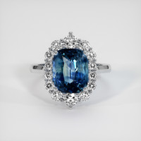 5.00 Ct. Bi Color Sapphire Ring, 18K White Gold 1