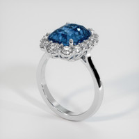 5.00 Ct. Bi Color Sapphire Ring, 18K White Gold 2