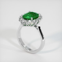 2.95 Ct. Emerald Ring, 18K White Gold 2