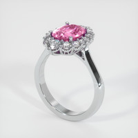 2.09 Ct. Pink Sapphire Ring, 18K White Gold 2