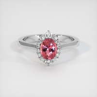 1.07 Ct. Padparadscha Sapphire Ring, 18K White Gold 1
