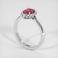 1.07 Ct. Padparadscha Sapphire Ring, 18K White Gold 2