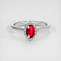 0.38 Ct. Ruby Ring, 18K White Gold 1