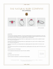 Ruby Ring 1.20 Ct. 18K White Gold Appraisal