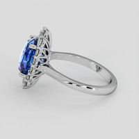 3.72 Ct. Blue Sapphire Ring, 18K White Gold 4