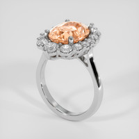5.13 Ct. Padparadscha Sapphire Ring, 18K White Gold 2