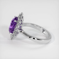 3.58 Ct. Violet Sapphire Ring, 18K White Gold 4