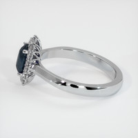 1.07 Ct. Greenish Blue Sapphire Ring, 18K White Gold 4