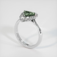 1.23 Ct. Green Sapphire Ring, 18K White Gold 2