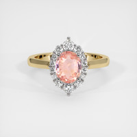 1.18 Ct. Padparadscha Sapphire Ring, 14K White & Yellow 1