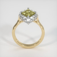 3.20 Ct. Yellowish Green Sapphire Ring, 14K White & Yellow 3