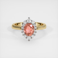 1.17 Ct. Padparadscha Sapphire Ring, 18K White & Yellow 1